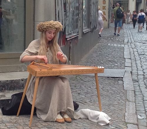 Street musician in Tallin, Estonia