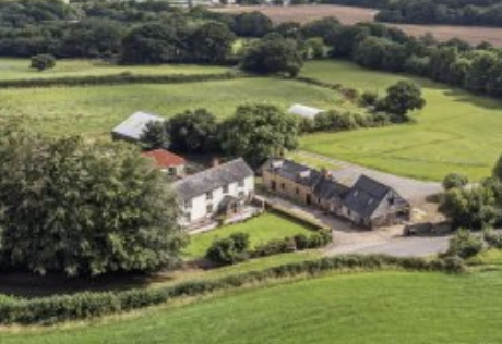 Farm, plus farm buildings, plus land